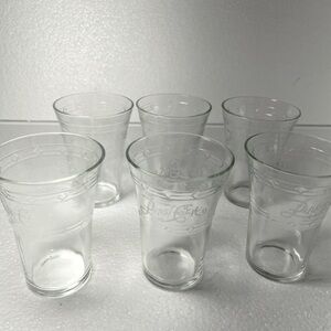 Set Of 6 Vintage Pepsi-Cola Drinking Cup Glasses 4.75 inch